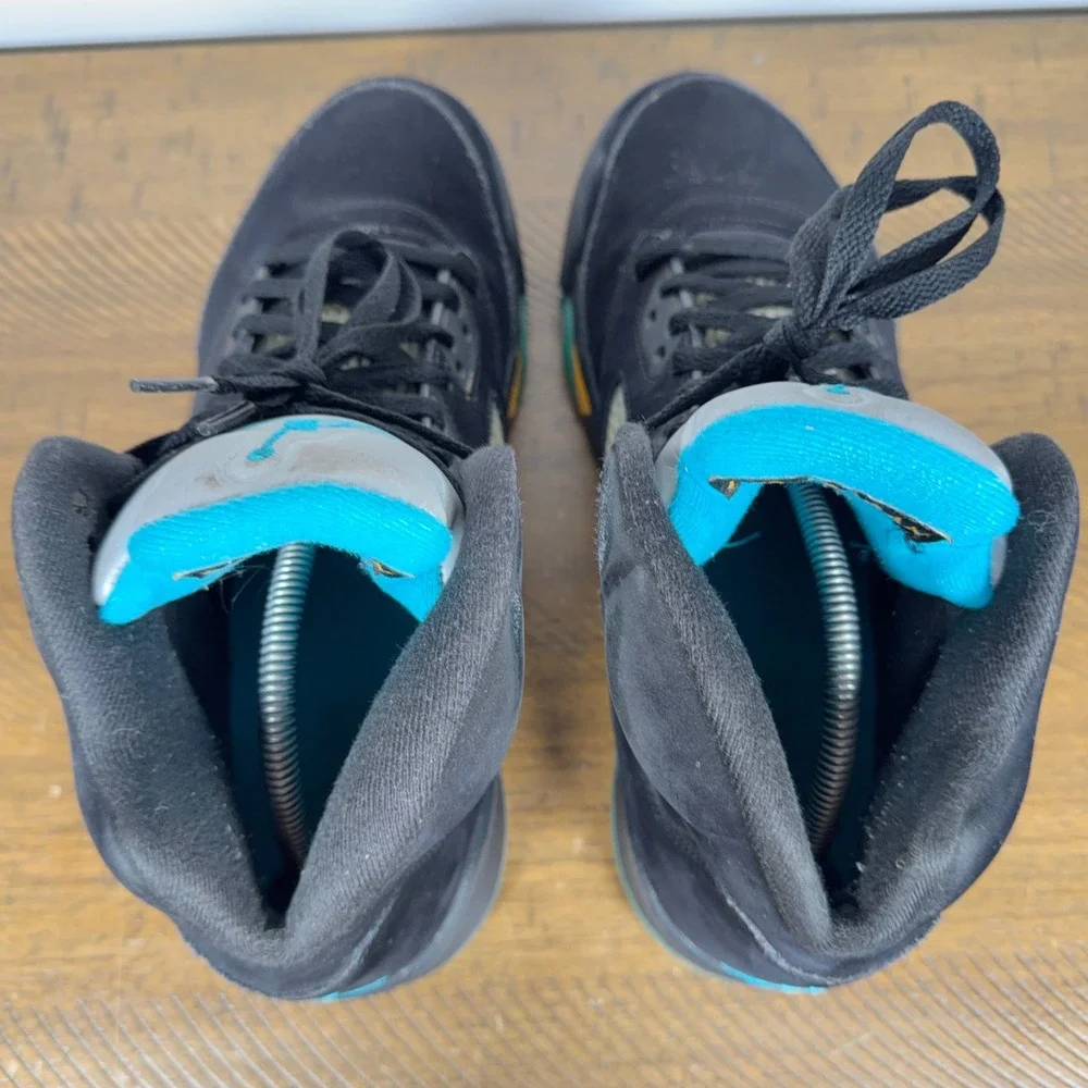 Nike Air Jordan 5 Retro Shoes Mens 11 Black Aqua Basketball Sneakers DD0587-047